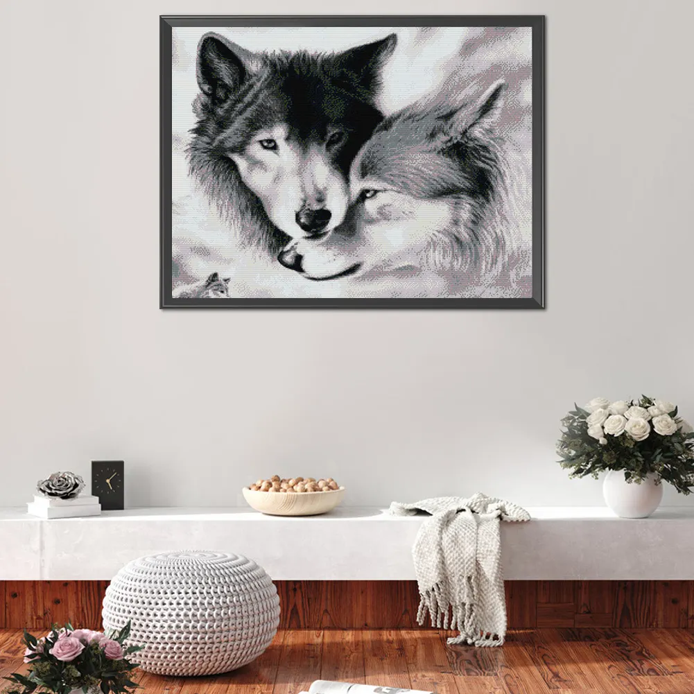 Full Printed Cross Stitch 11CT - Wolf(62*54cm)