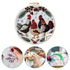Chicken-DIY Embroidery Kit with Pattern Cotton Threads Needles Hoop 25*25cm/9.84*9.84in