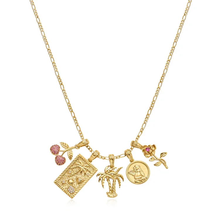 Women's Cherry Square Pendant Necklace
