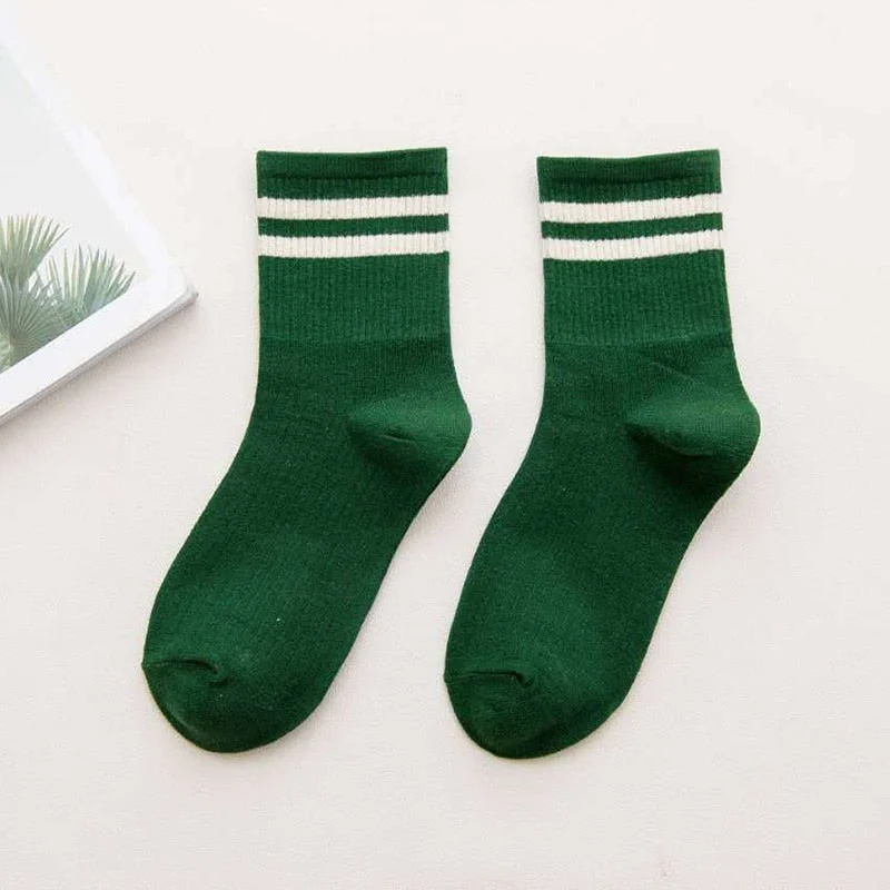 New High Quality Women Girls Casual Striped Candy Colors Cotton Comfortable Harajuku Funny Socks Fashion Female Short Socks