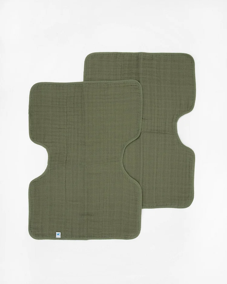 Cotton Muslin Burp Cloth 2 Pack - Fern