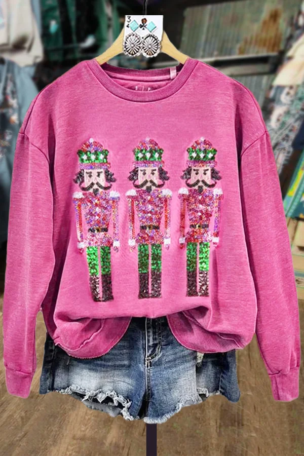 Sequin Nutcracker Patch Sweatshirt