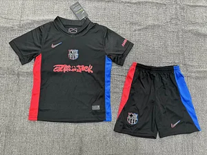 2024/2025 Barcelona Away Travis Scott Joint Edition Football Shirt 1:1 Thai Quality Kids Size