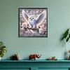 Owl And White Rose-Full Round Diamond Painting 30*30CM