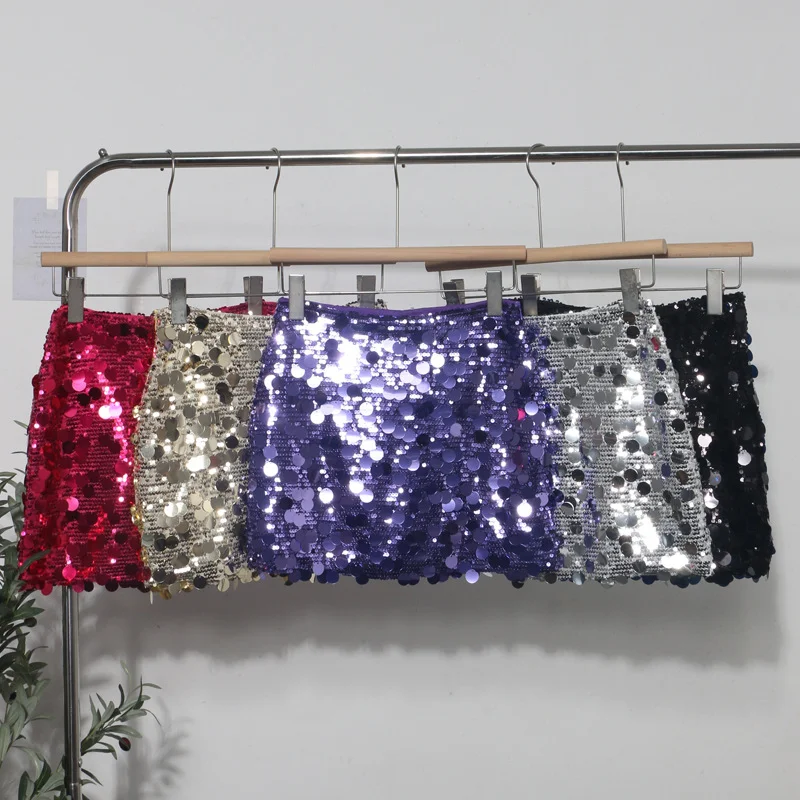 Nigikala Nigikala Shooting Heavy Industry Glitter Bling Bling Dress Babes Night Shop High-Waisted Ass A Short Skirt 1029
