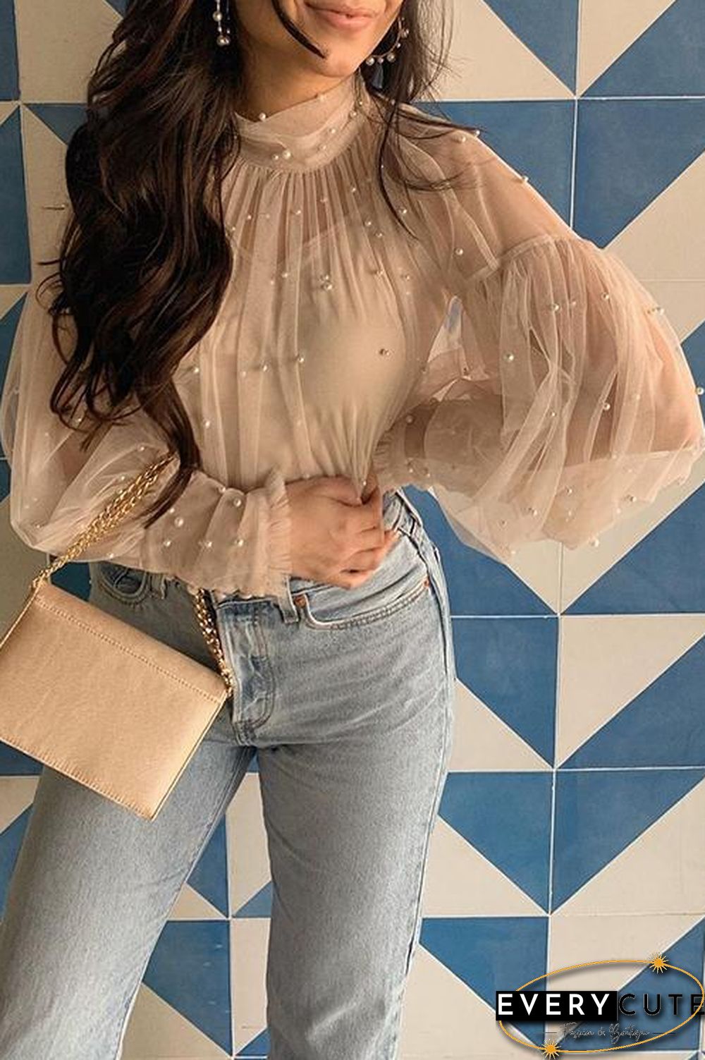 Pearl Puff Sleeve Blouse