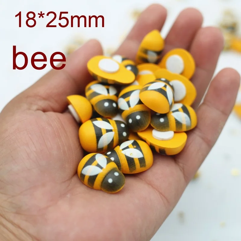 Yellow Imitation Bee Mini Adhesive Wood Sticker Festival Wedding Party DIY Handmade Children's Gifts Home Wall Lamp Decoration