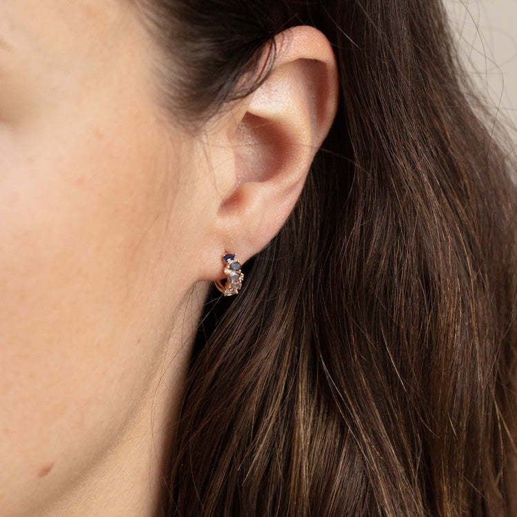 Vintage Retro Round U-Shape Geometric Copper Electroplating Stud Earrings