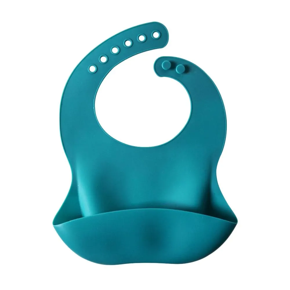 Baby Bib, Eating Handkerchief, Solid Color Adjustable Buckle Soft Front Pocket Dinner Clothes 4-6M
