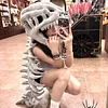 T Rex Dinosaur Spines Skeleton Cute Pillow OOTD Accessory Funny Gift Idea
