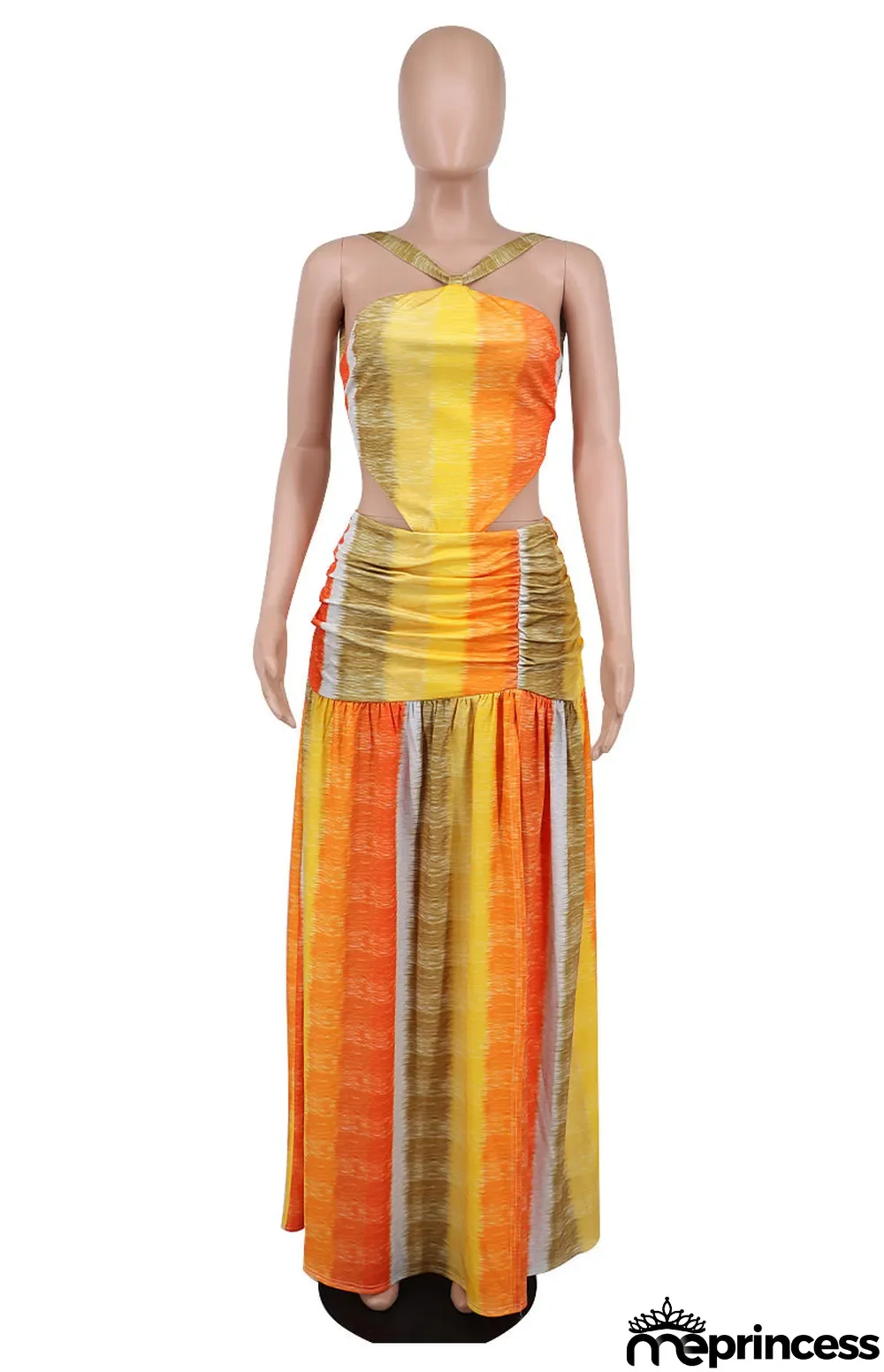 Women's Dresses Summer Slip Skirt Halter Neck Maxi Chic Casual Print Sleeveless Dress