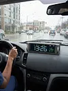 Solar/USB Car Dashboard Clock with Time/Date/Temperature Display Vehicle Electronic Clock for Car Truck Office Home and Outdoor Camping