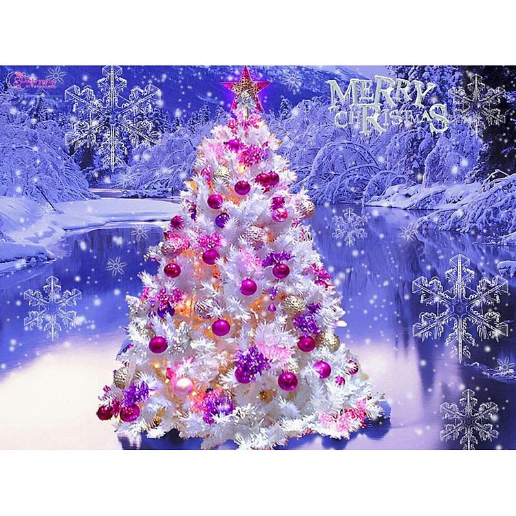 Christmas Tree Round Full Drill Diamond Painting 40X30CM(Canvas) gbfke