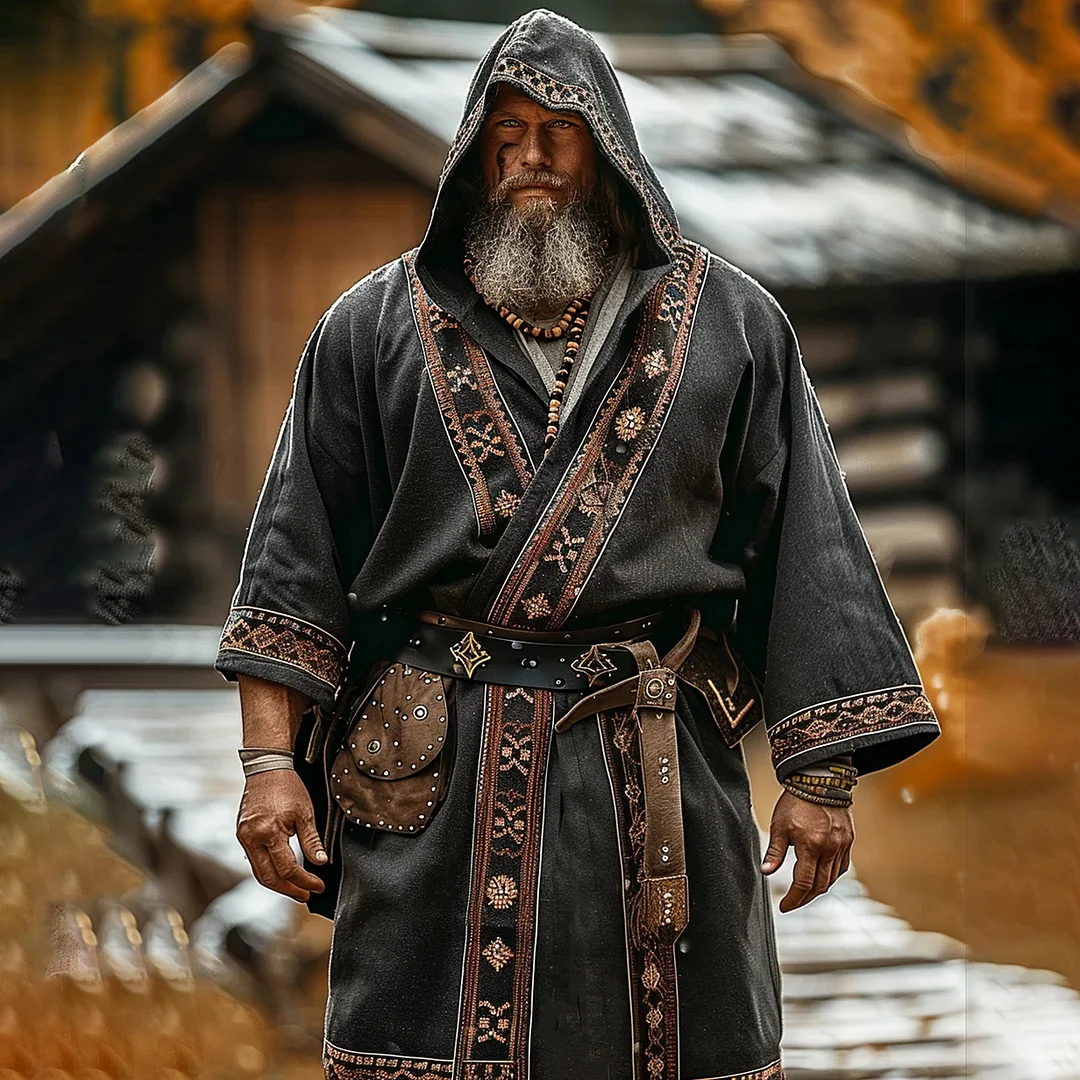 Viking Ethnic Hooded Robe-inspireuse