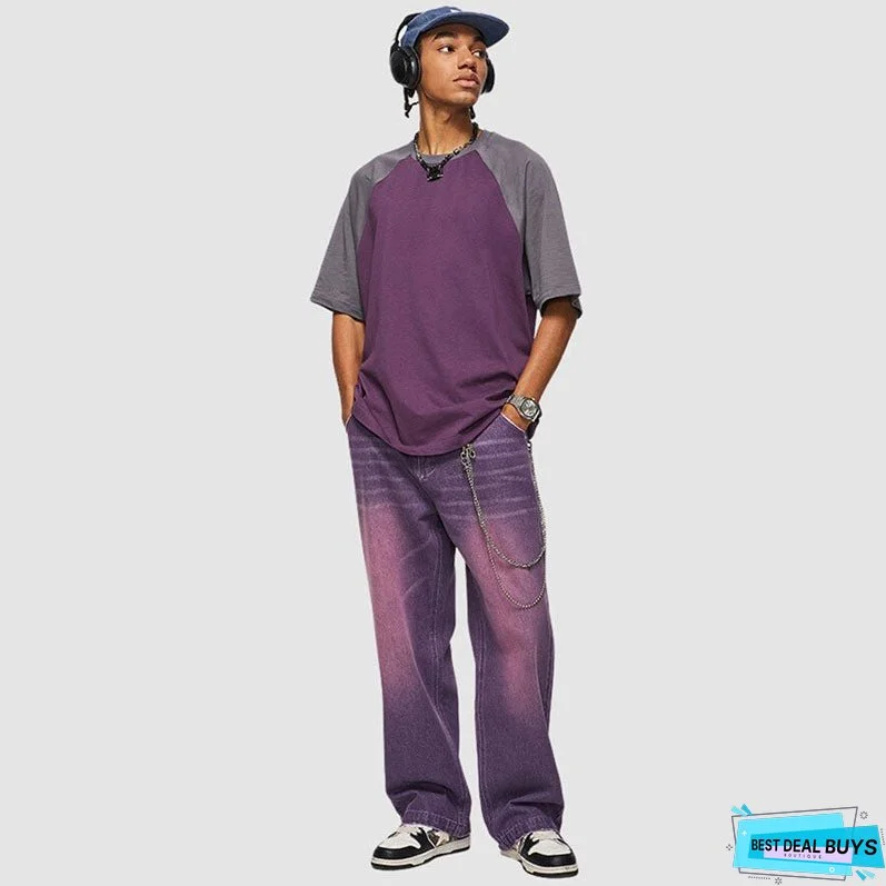 Macaron Inspired Washed Wide Leg Jeans