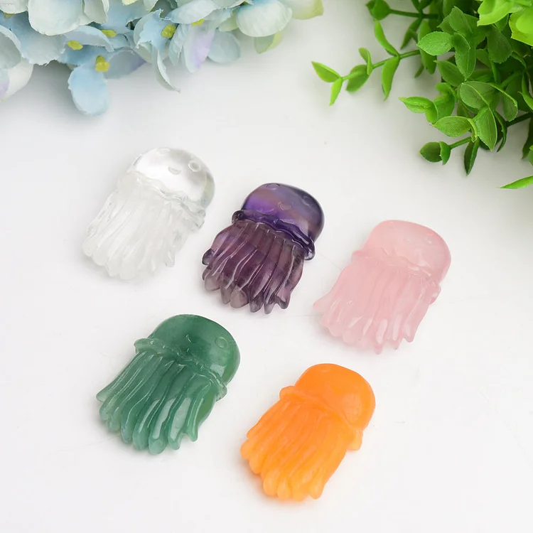 2.0"   Crystal Jellyfish Carving