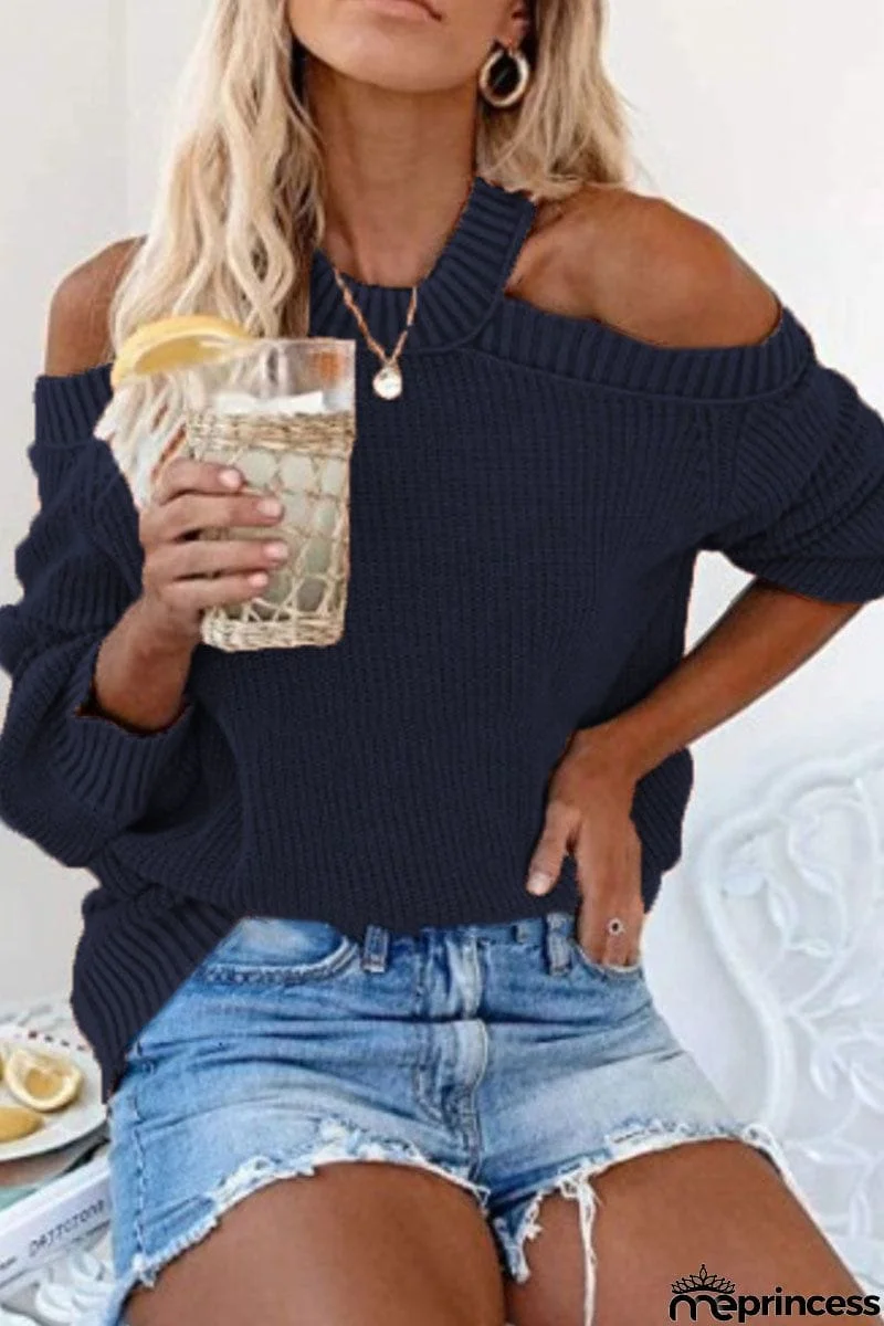 Cold Shoulder Knit Sweater