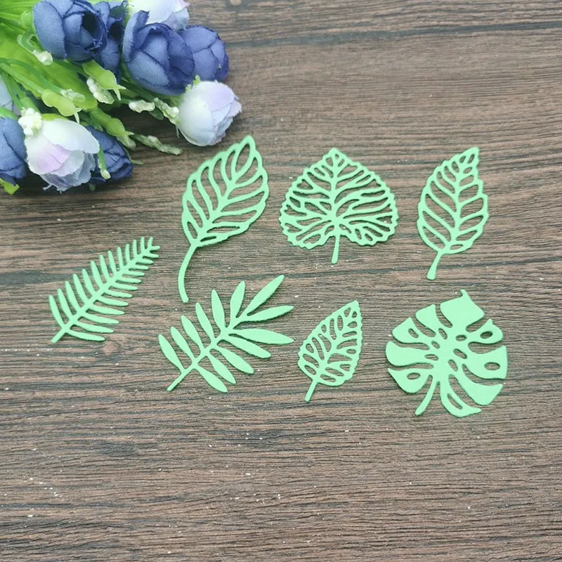 7pcs leaves card Cutting Dies Stencils For DIY Scrapbooking Decorative Embossing Handcraft Die Cutting Template