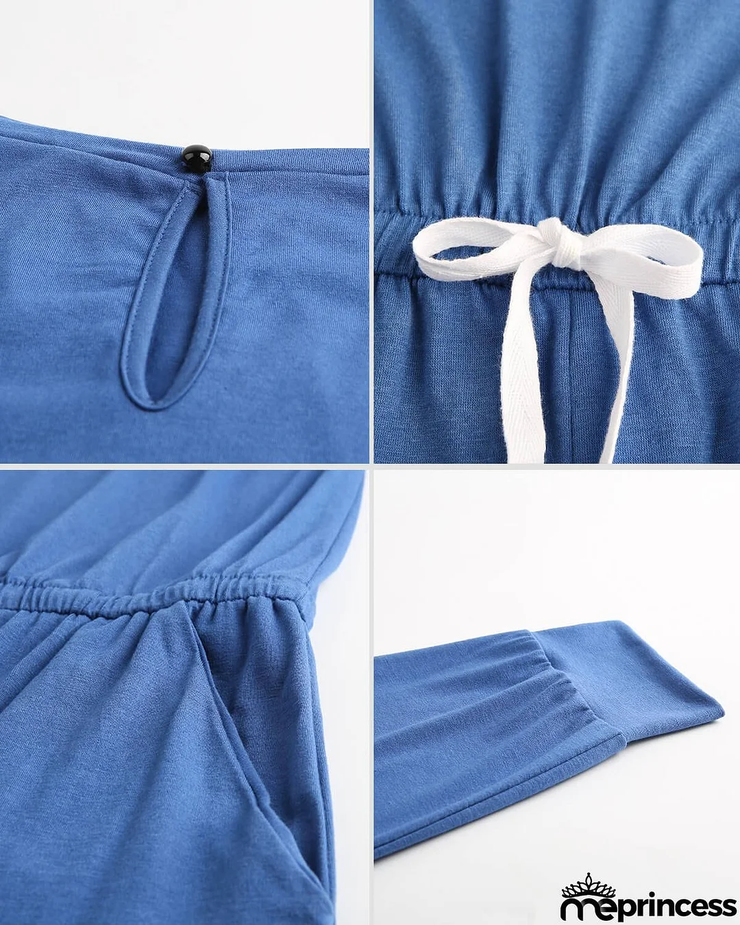 Women's Loose Fit Off Shoulder Jumpsuit Rompers with Pockets