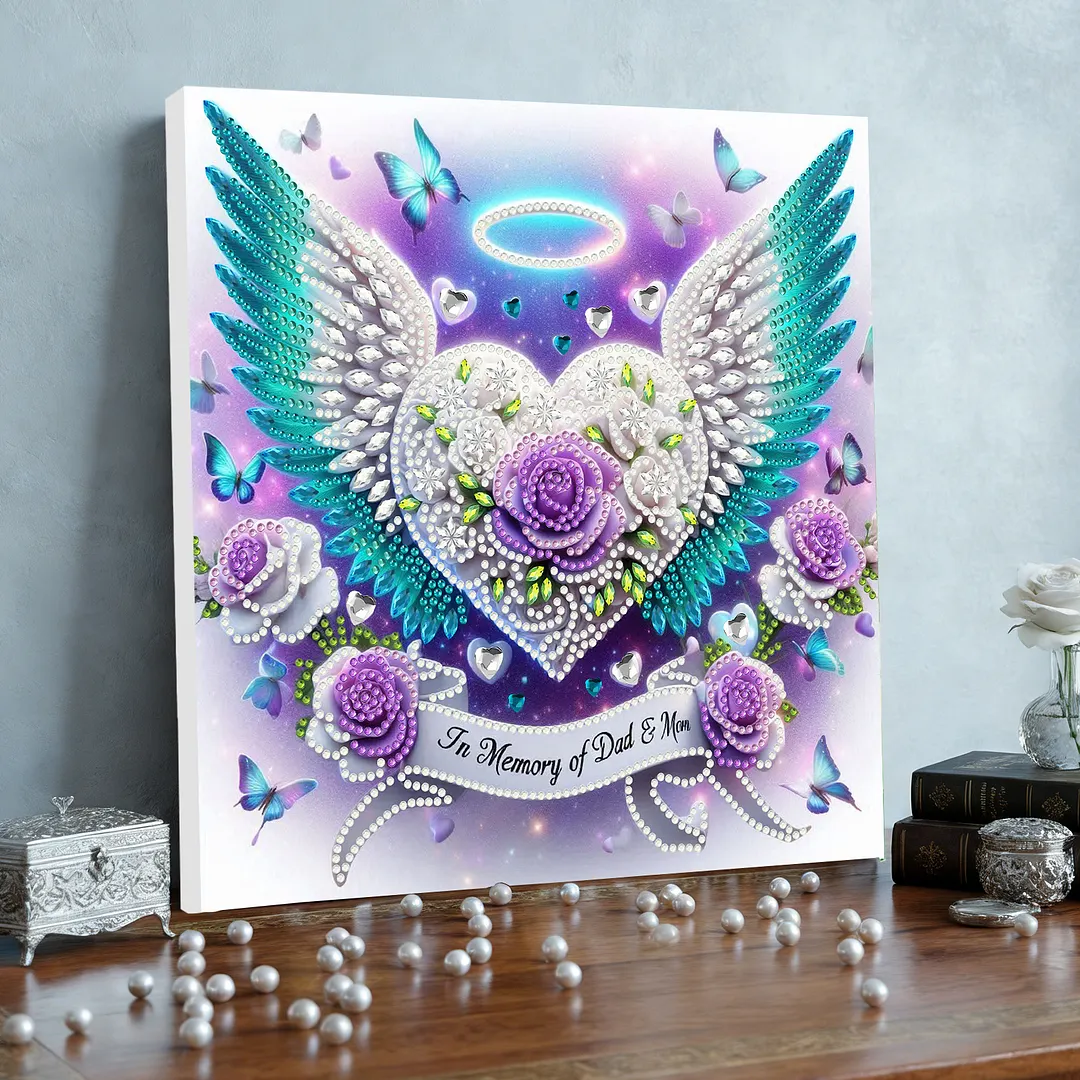 DIY Special Shape Drill Pearl Gem Diamond Art Painting Kit with Frame 9.84x9.84in Art Craft Pearl Diamond Painting for Adults Beginners Home Decor (BK37)
