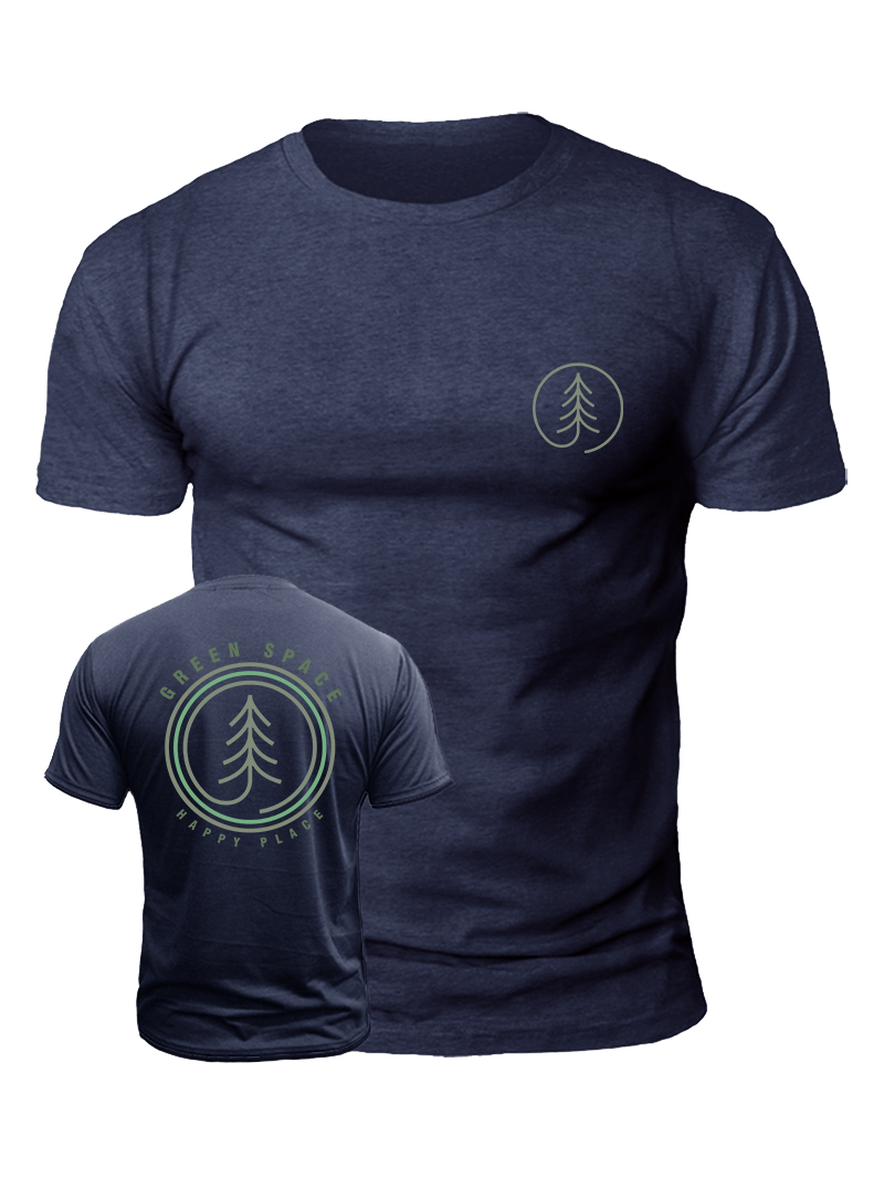 Men's Green Space Print Casual Short Sleeve T-shirt
