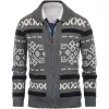 Men's Vintage Pattern Slim Fit Zipper Knitted Cardigan Sweater