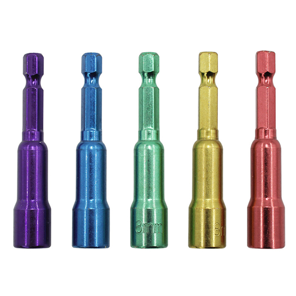 

5Pcs Colorful Magnetic Impact Driver Socket Pneumatic Hex Shank Nut Setters, 501 Original