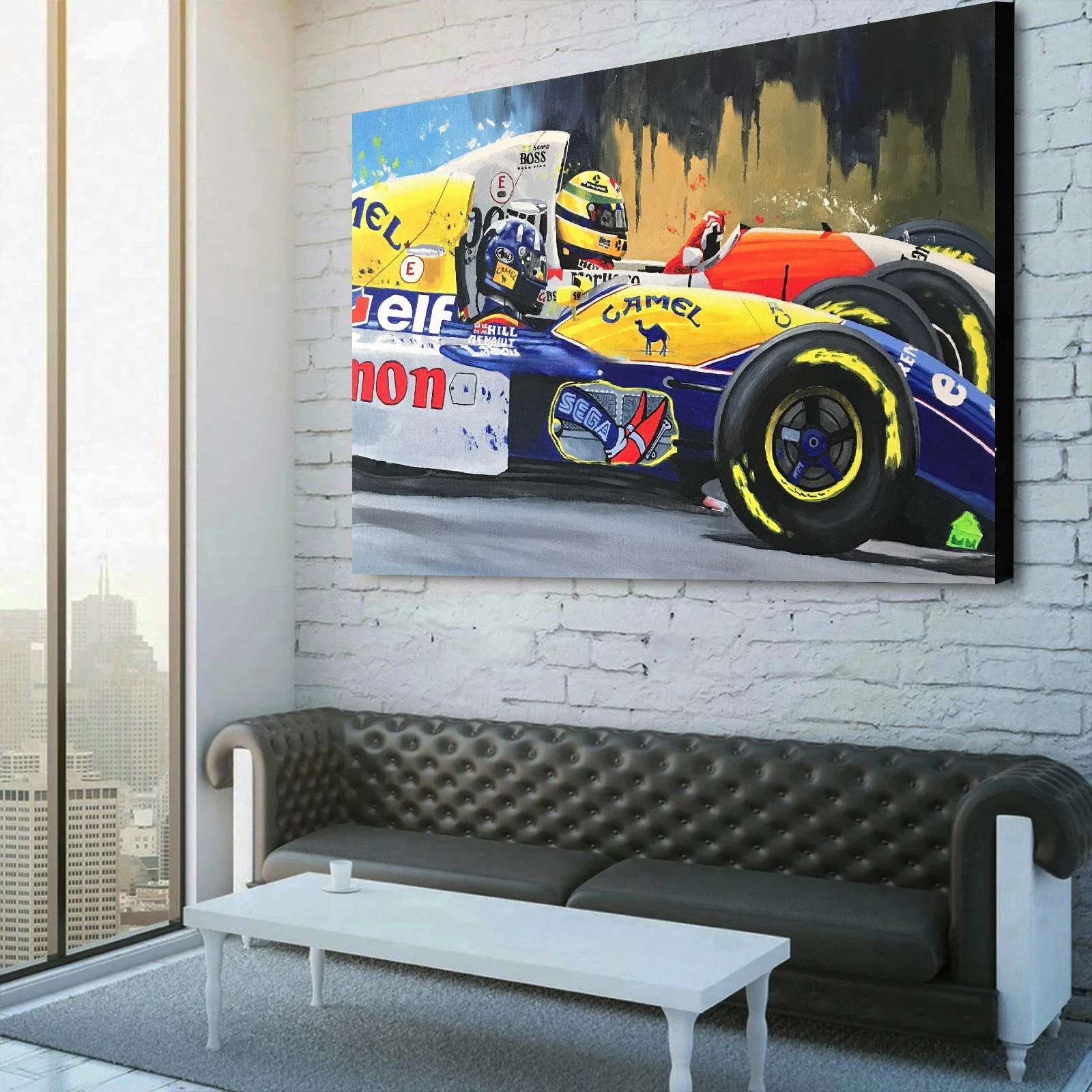Ayrton Senna Vs. Damon Hill Canvas Wall Art 