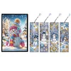 (US Local)Snowman A5 Size Diamond Painting Notebook Set with 4Pcs Bookmark Holiday Gift