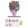 Diamond Painting Wooden Pink Vase Flower Desktop Ornament Home Decor