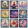 (US Only)9pcs Girl 5D DIY Special Shape Crystal Partial Diamond Painting Kit 30x30cm
