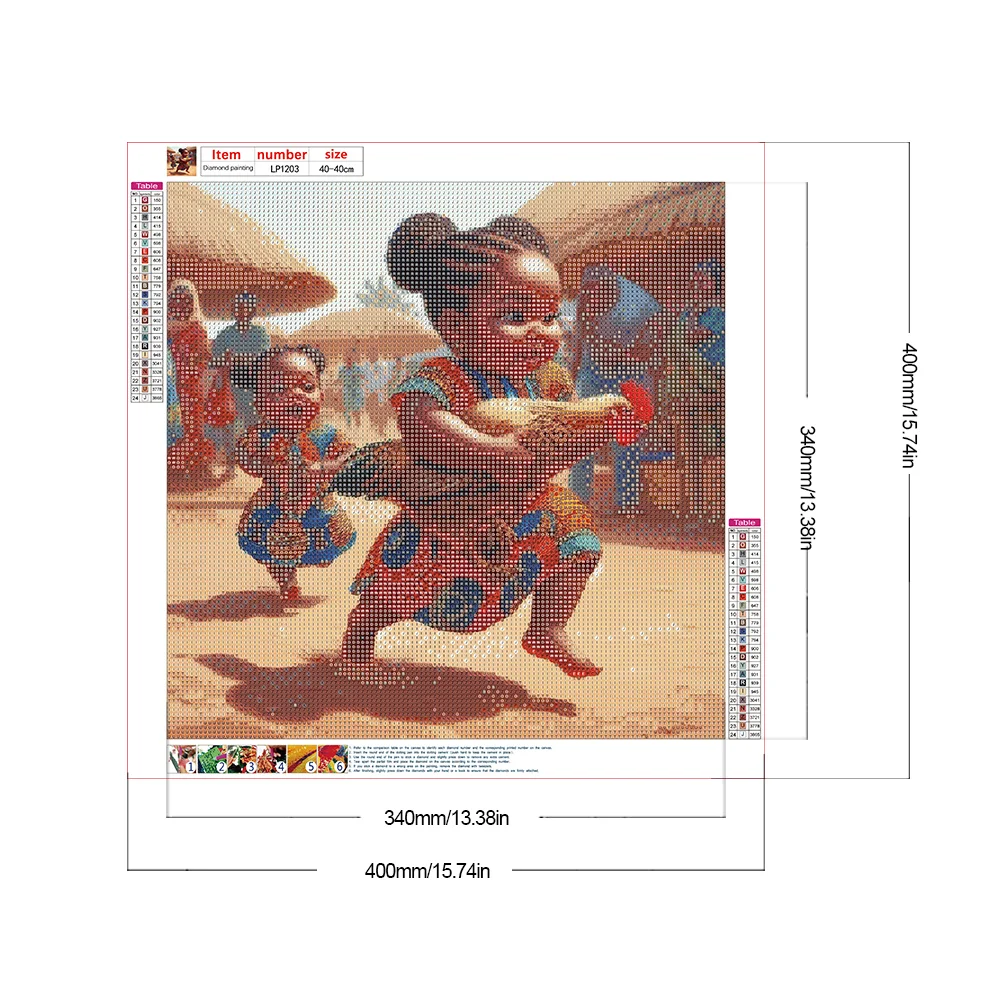 Diamond Painting - Full Round Drill - Black Child(Canvas|40*40cm)