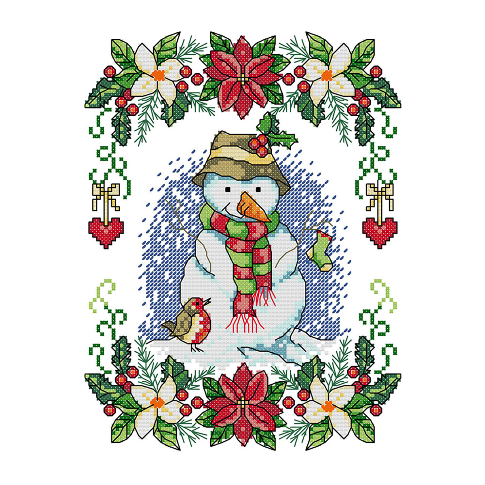 

Snowman - 14CT Stamped Cross Stitch - 21*29CM, 501 Original