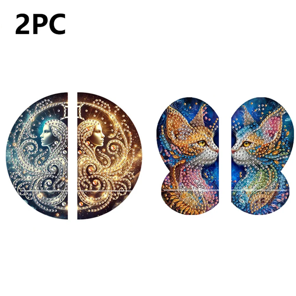 2pcs 2D Flat DIY Diamond Art Pendant DIY Home Decor Hanging Charm (Goddess)