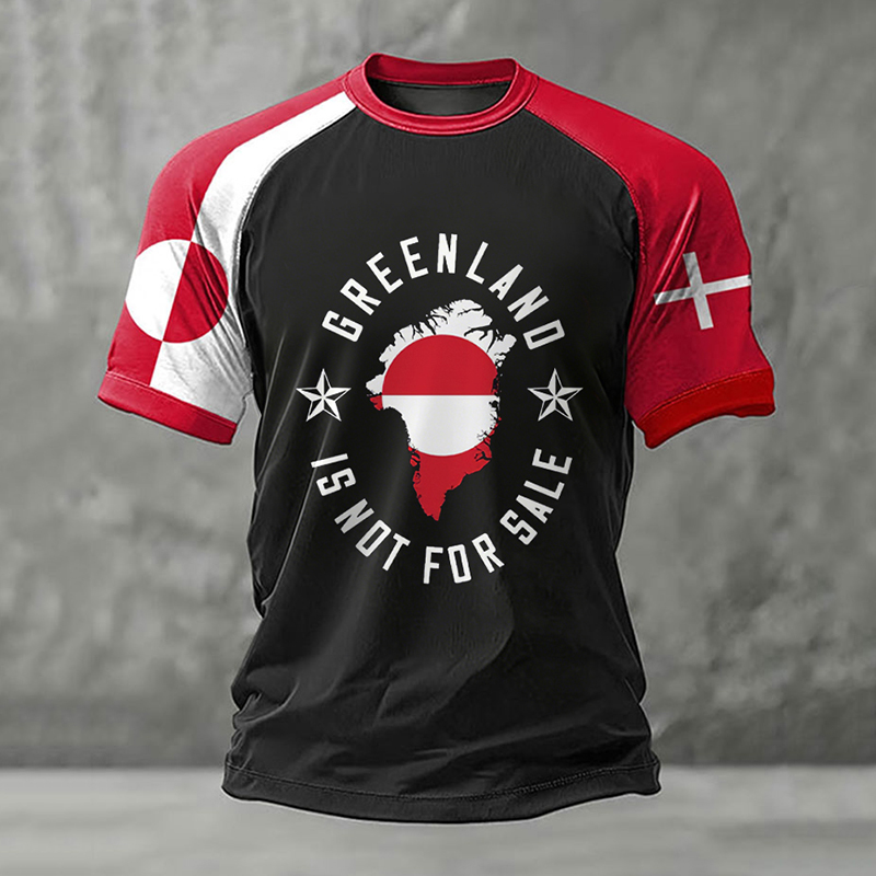 Men's Greenland Print Crew Neck Short Sleeve Casual T-shirt artswardrobe