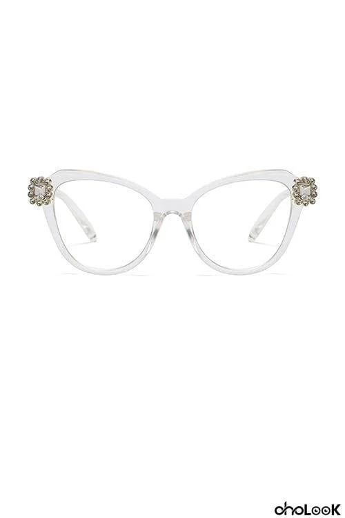 Rhinestone Cat Eye Glasses