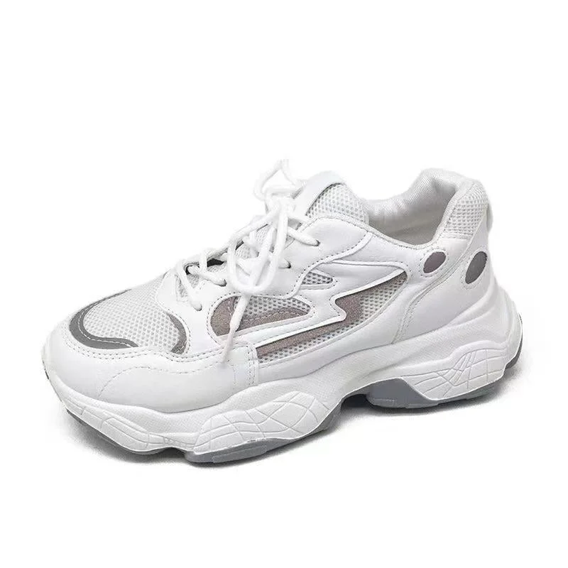 Ins wind reflective old shoes women 2021 spring sports casual shoes flat breathable comfortable women's shoes