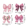 4Pcs Diamond Painting Brooch Diamond Painting Pins Jewelry Kit (Pink Bow Tie)
