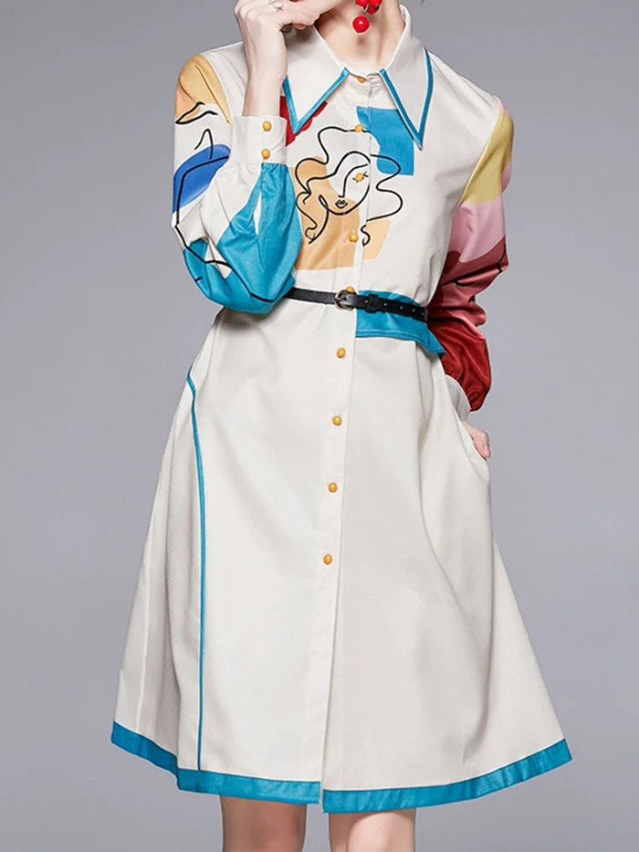 Fashion Print Shirt Dress