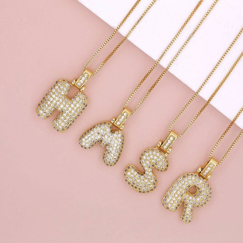1 Piece 304 Stainless Steel Zircon Letter Pendant Jewelry Accessories