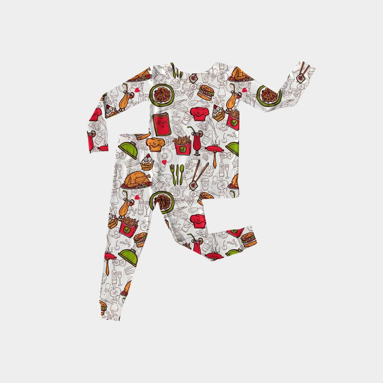 Whimsical Mix-Themed Bamboo Fiber Kids' Pajamas REAL SILK LIFE