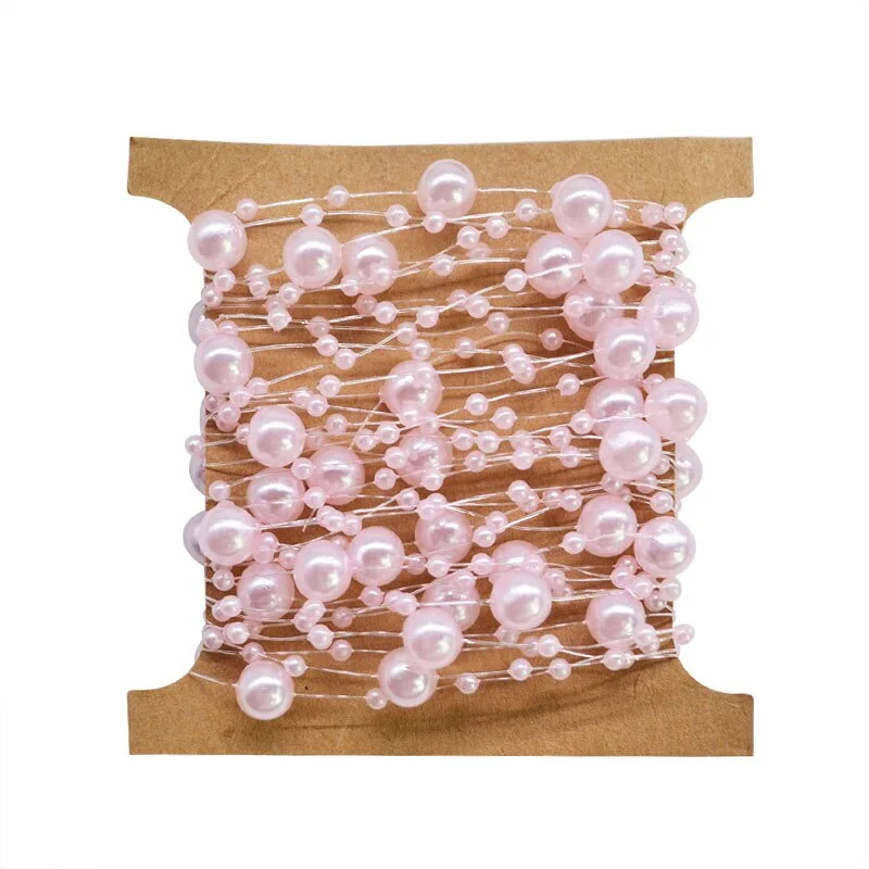 5M Fishing Line Artificial Pearls Beads Chain Garland Flowers Wedding Bridal Bouquet Flowers Wedding Party DIY Decoration