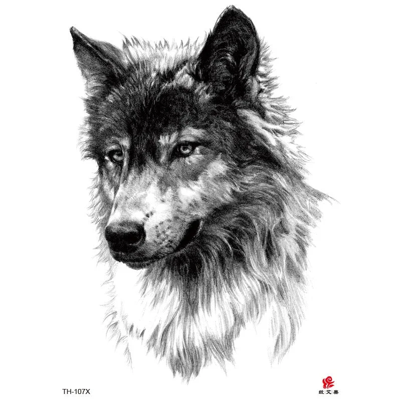 Lion Tiger Cool Temporary Tattoo Sticker Fashion Wolf Waterproof Animal Body Art Arm Tatto Fake Removable Tatoo for Men Women