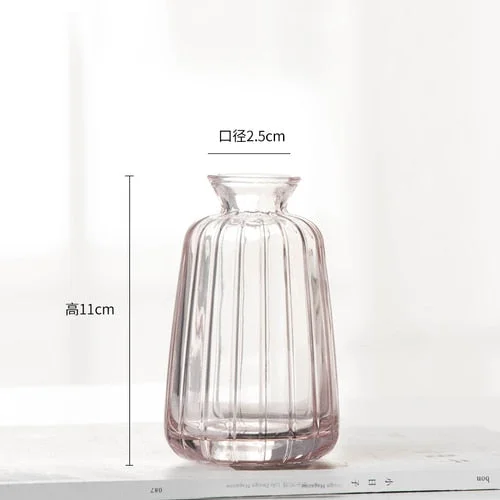 Mini Glass Vase For Decoration Small Living Room Decor Aesthetic Modern Transparent Hydroponic Flower Vase Home Decoration