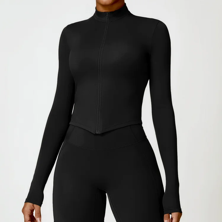 PASUXI Custom Fitness Girls Gym Long Sleeves Yoga Coat Zipper Sports Workouts Sports Yoga Women's Clothing Tops huanwei