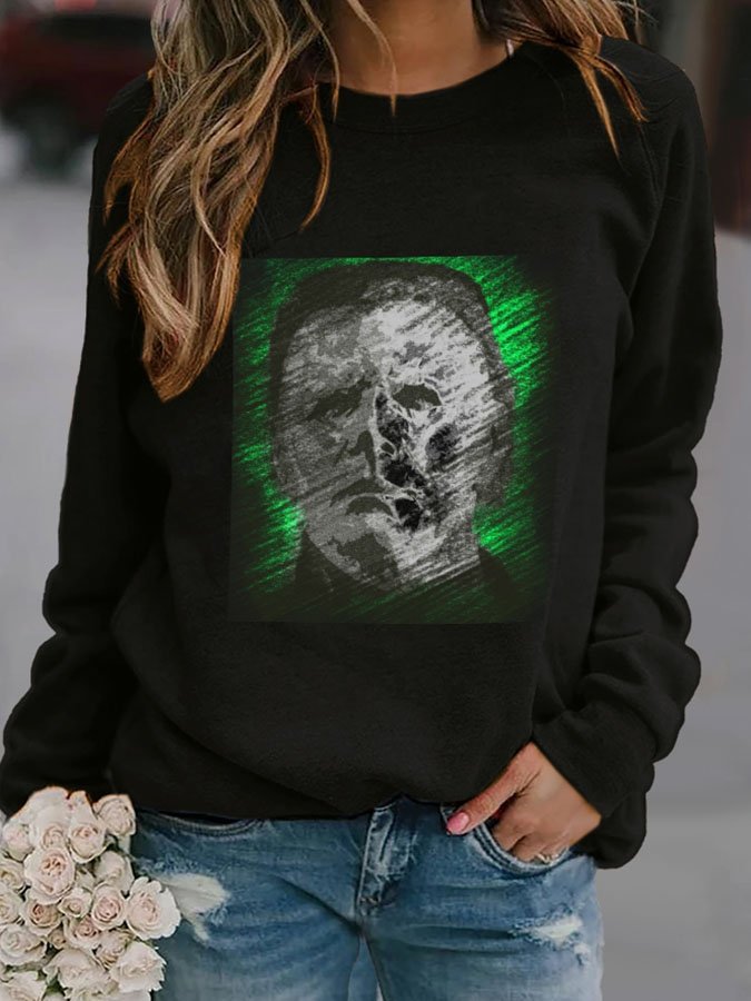 Halloween Myers Print Sweatshirt