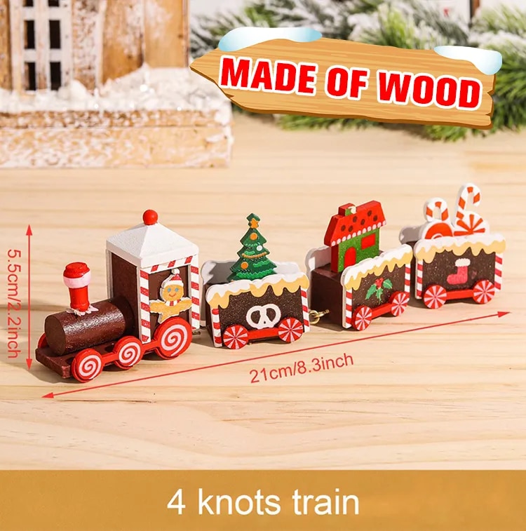 Tegooe Wooden Plastic Christmas Decorative Train Model Kit
