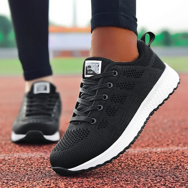 Yyvonne Sneakers Women Shoes Flats Casual Ladies Shoes Woman Lace-Up Mesh Light Breathable Female Zapatillas De Deporte Para Mujer