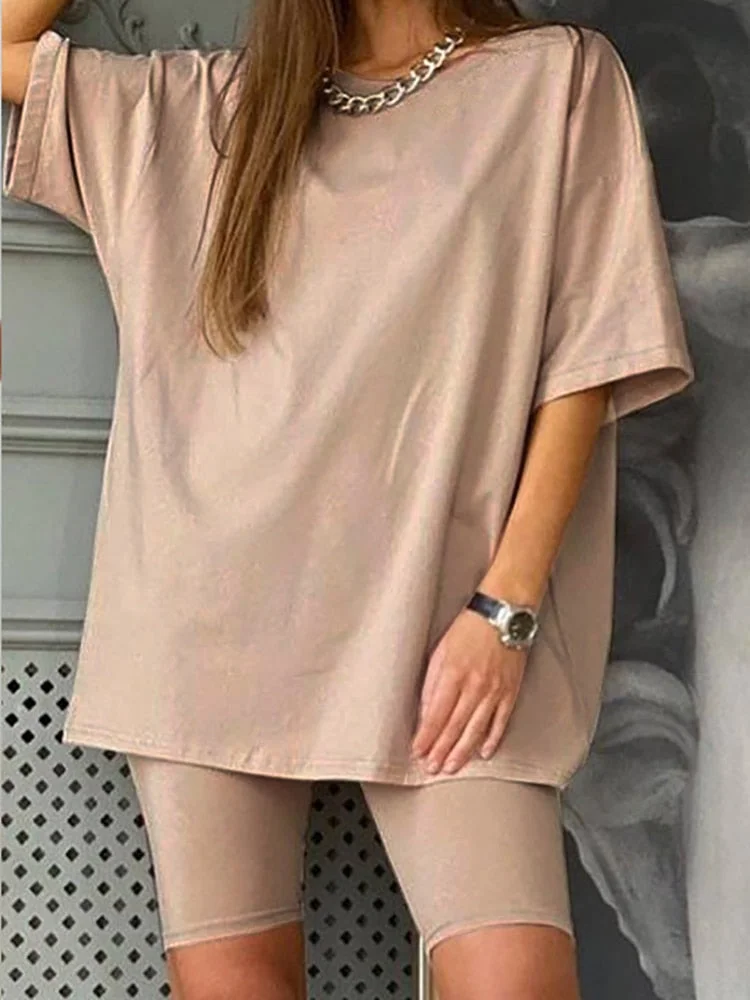 Simplee Casual Solid Outfits Women's Two Piece Suit with Belt Home Loose Sports Tracksuits Fashion Bicycle Summer Hot Suit 2020