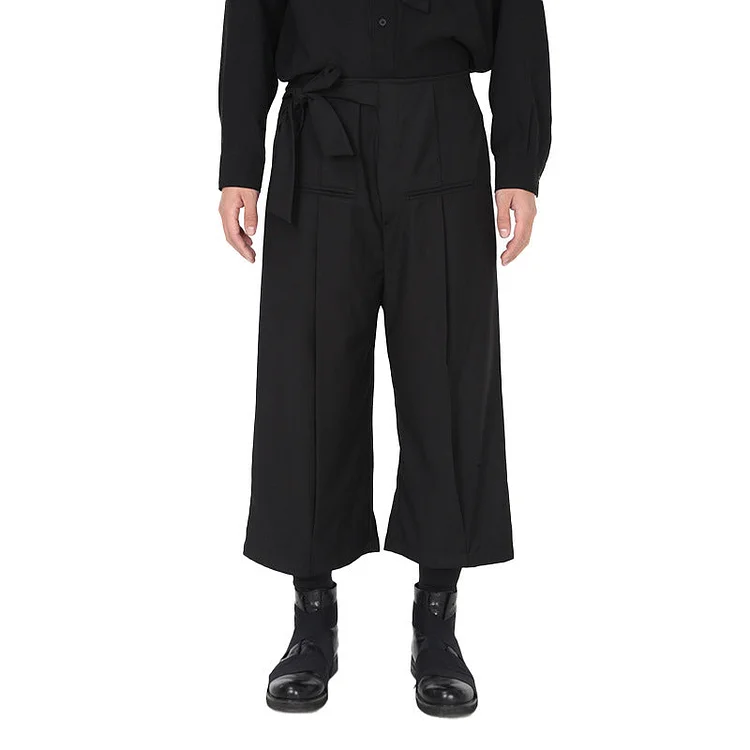 Dawfashion Techwear Streetwear-Solid Color Original Design Sense Dark Style Casual Cropped Pants-Streetfashion-Darkwear-Techwear